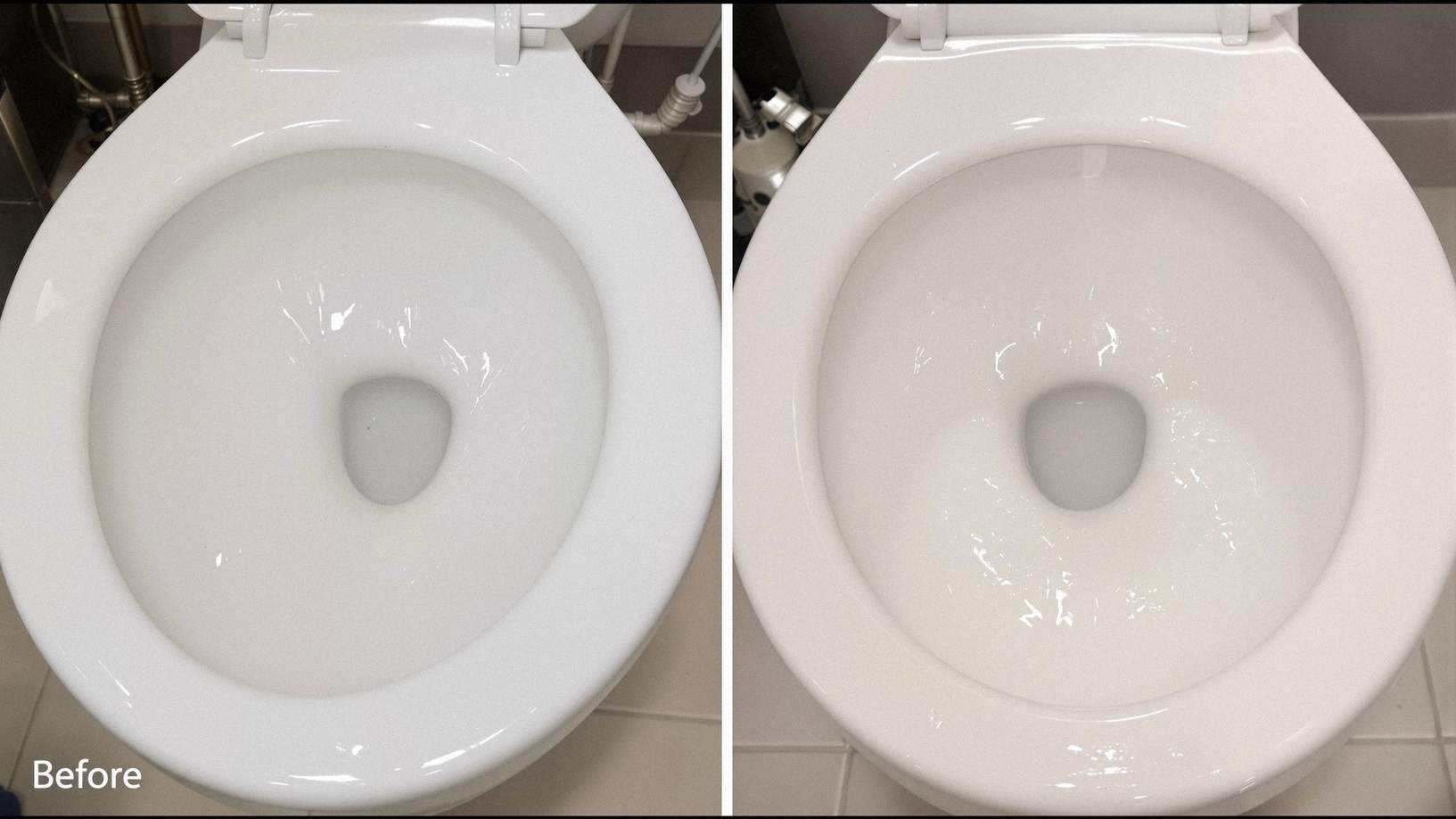 洗浄後の輝くトイレ