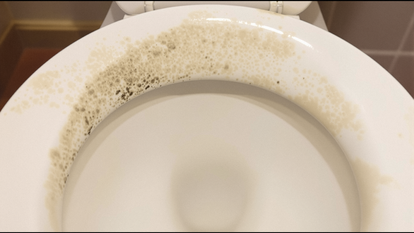 黒ずみが除去された便器のフチ