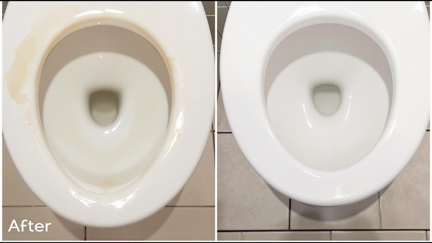 洗浄後の便器のフチ